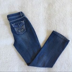 🛍 Cato Embellished Denim Bootcut Blue Jeans 8